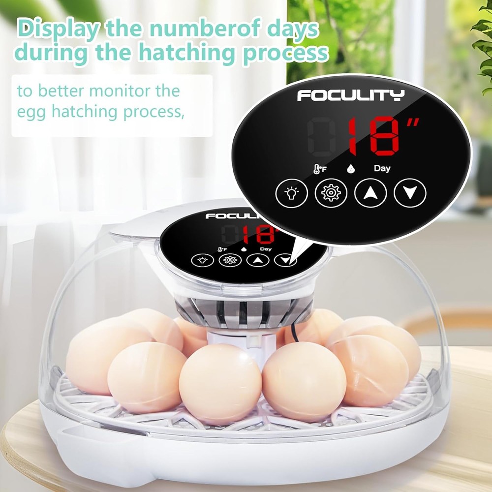 Egg Incubator 12 Eggs Hatching Chicks Auto Turner Temp Light Warm Small
