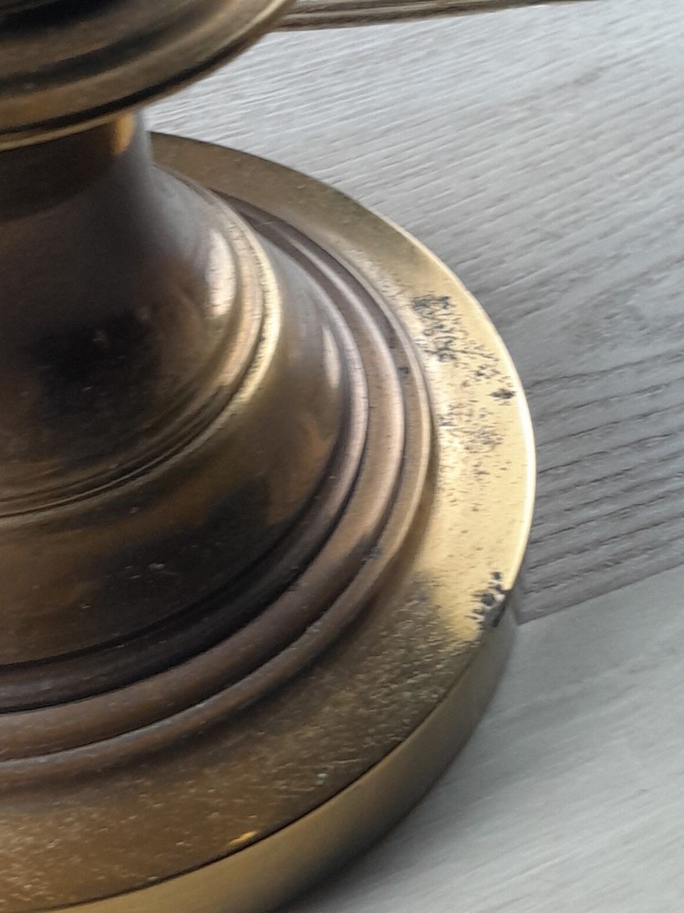 Vintage Solid Brass Urn Candlestick Table Lamp Regency Moderne MCM 33" USA
