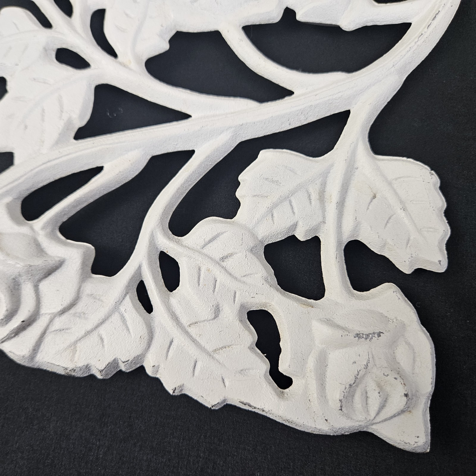 Vintage cast metal garden trellis wall decor pediment onlay