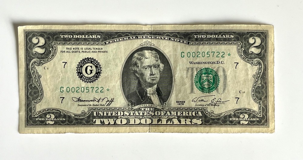 ⭐️SERIES 1976 $2 Two Dollar US STAR ⭐️ Notes Lightly Circulated - 2 NOTES!