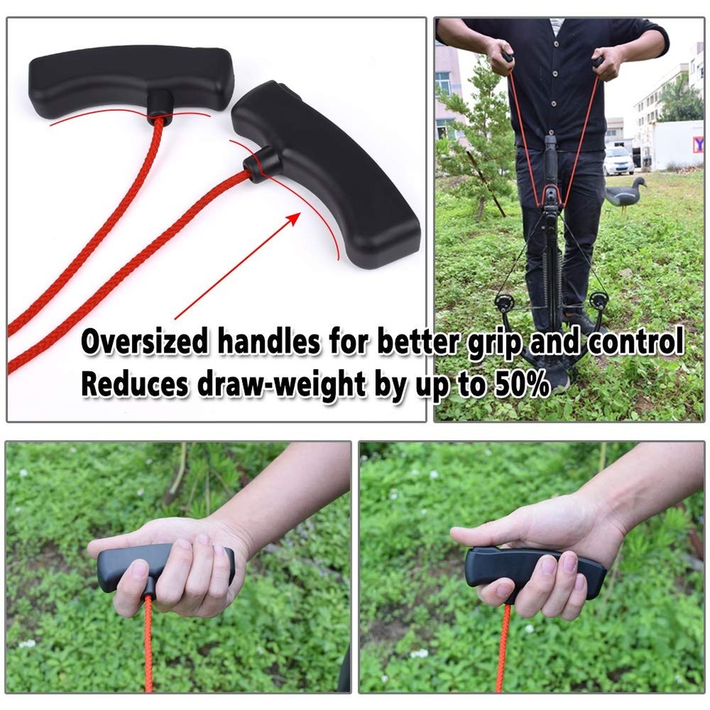 Crossbow Cocking Device Crossbows Cocker Rope Double Handle Strings Tool Arch...