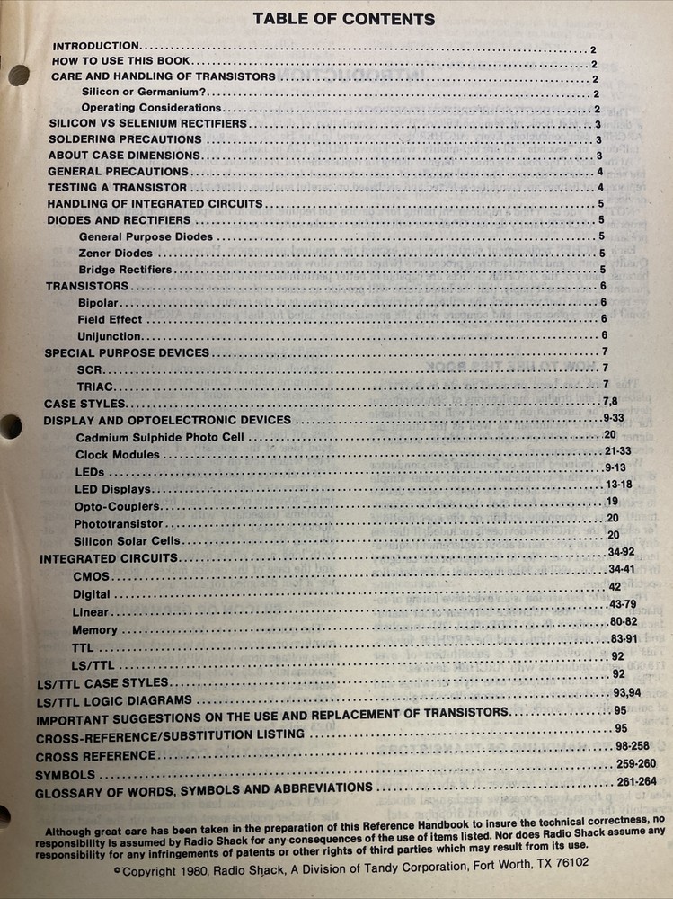 Archer Semiconductor Replacement Guide Book 276-4004 1981