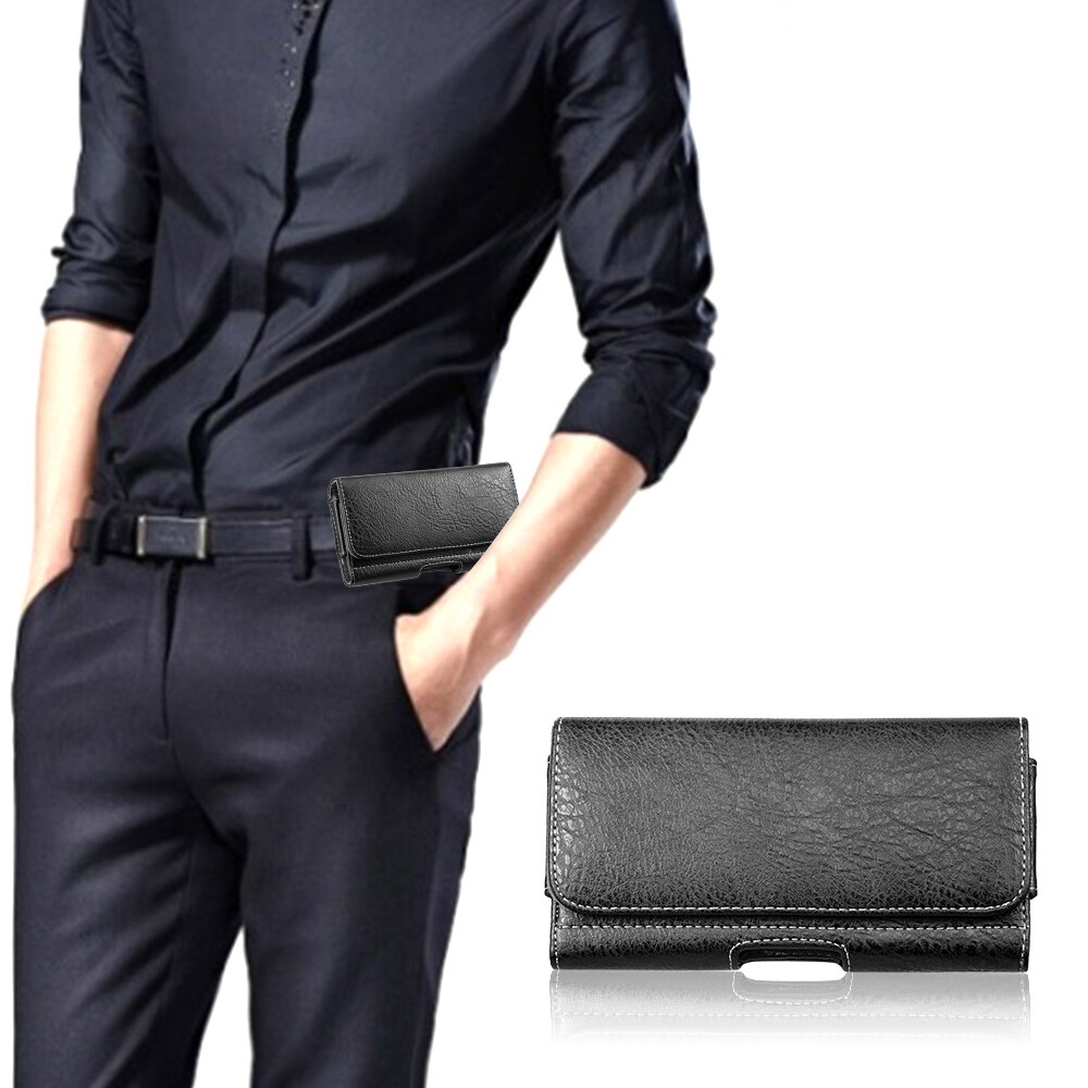Universal Horizontal Large Leather Pouch Phone Case for iPhone Galaxy Huawei