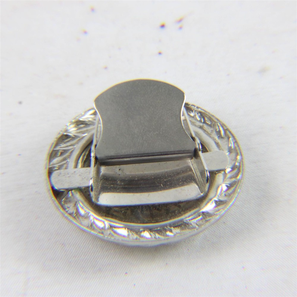 Silver Bolo Tie Medallion Scrollwork 1.25" Round