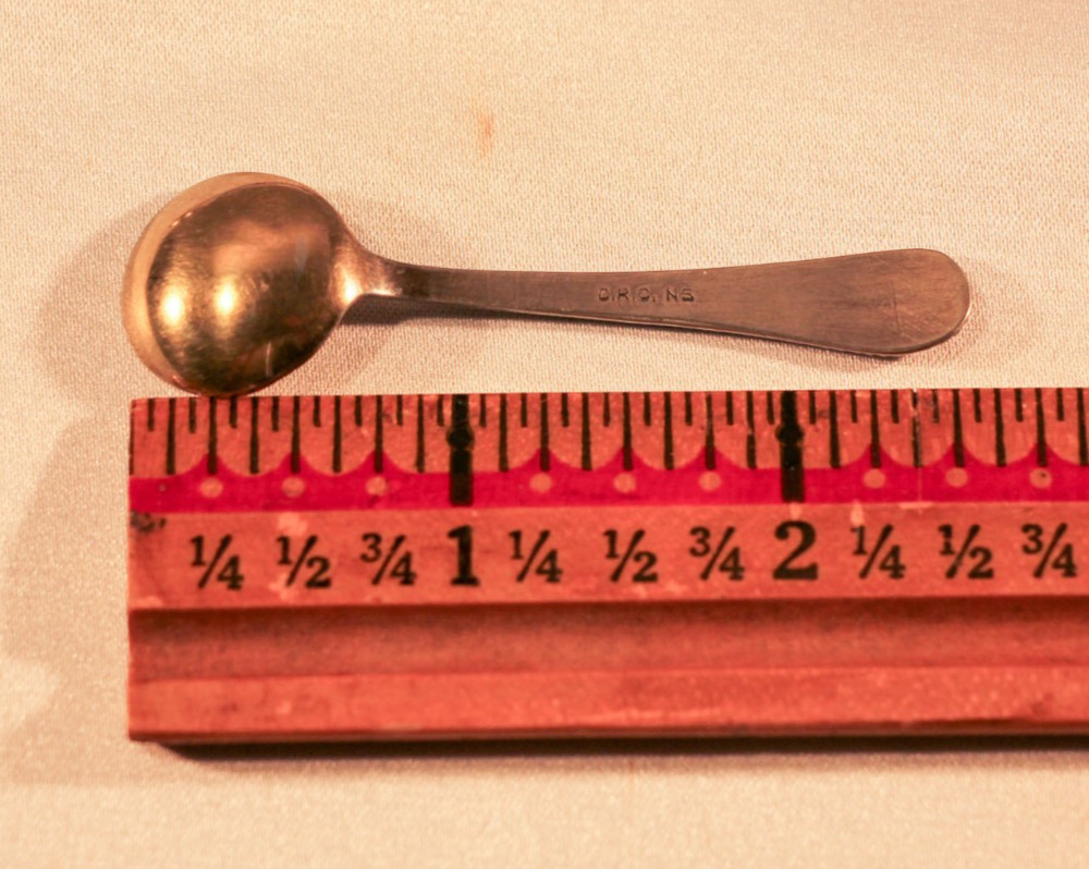 Two CRC nickel silver salt cellar spoons