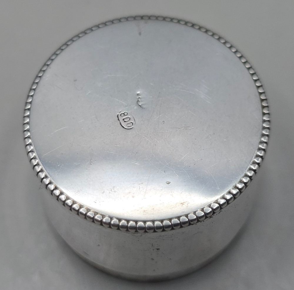 Antique Continental 800 Silver Vanity Pot/Small Box