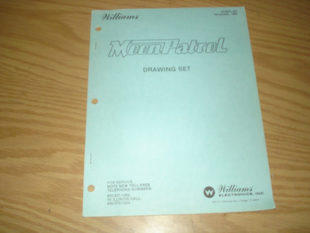 Moon Patrol Drawing Set vintage 1982 schematics Williams Electronics