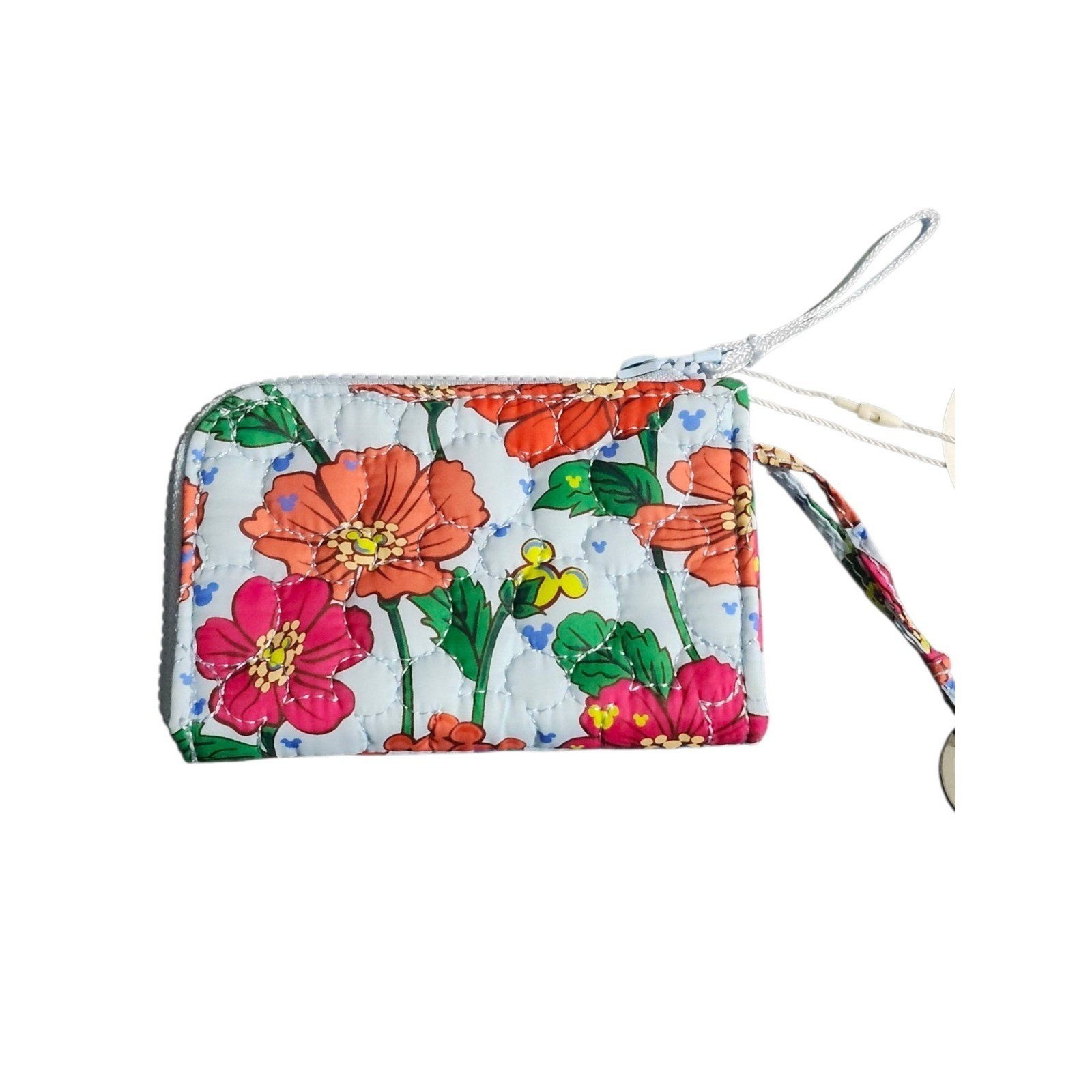 Vera Bradley Limited Ed. Zip Card Pouch Mickey Meadow Floral Quilted Disney NEW