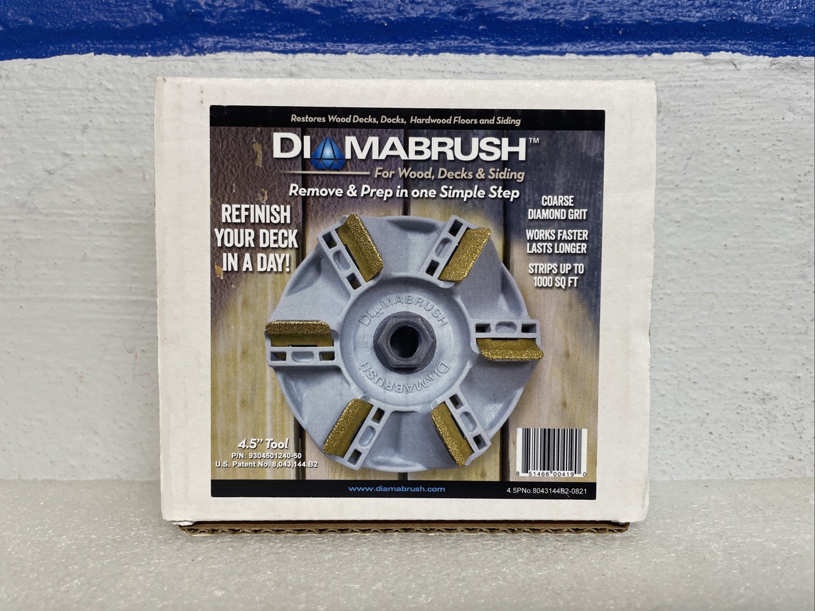 DIAMABRUSH Wood Deck And Siding Refinishing Tool 4-1/2 in. New With Box