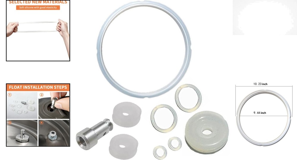 Universal Replacement Sealing Ring Set for 8 Quart Pressure Cookers – 9 Total