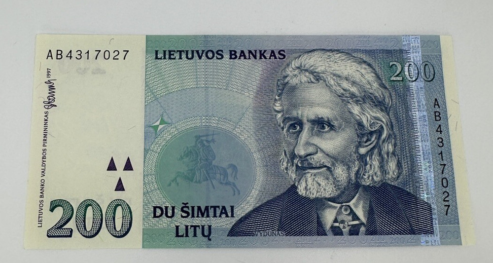 1997 Lithuania 200 Litu p63 AU-UNC