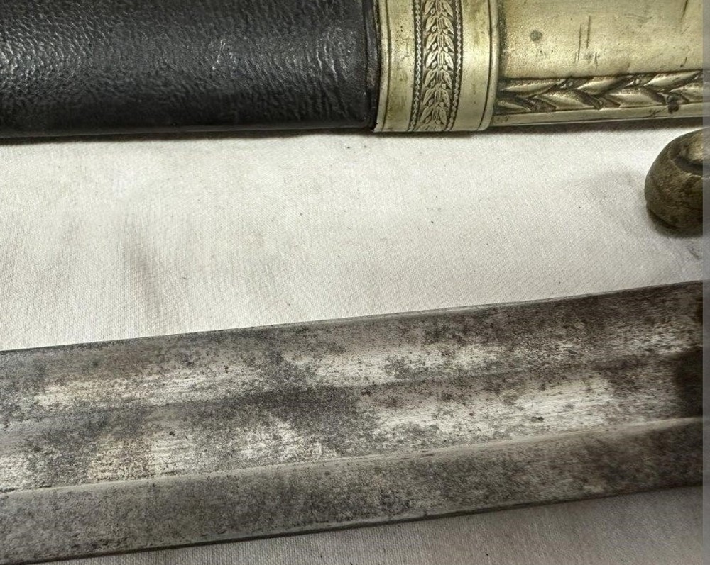 Ottoman silver mounted shamshir sword