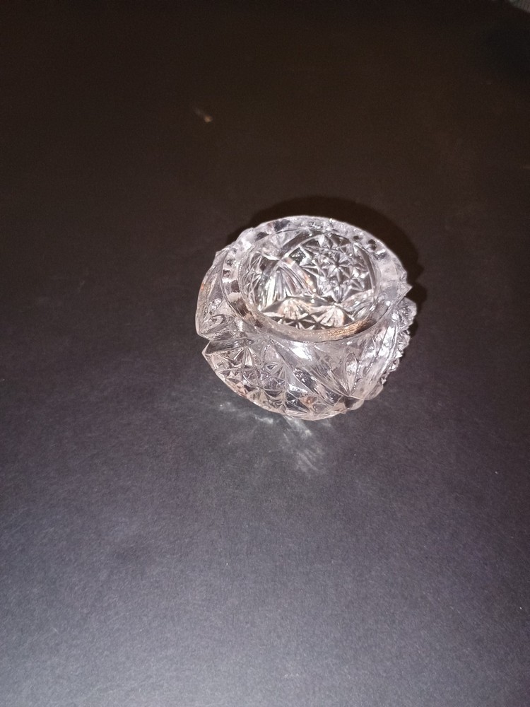 Vintage Uranium Glass Salt Cellar Round