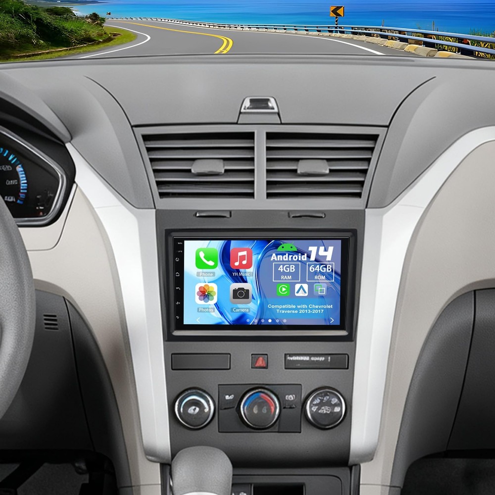 Double Din 7" Touchscreen Car Stereo for Traverse 2013-2017 4G+64G GPS Bluetooth
