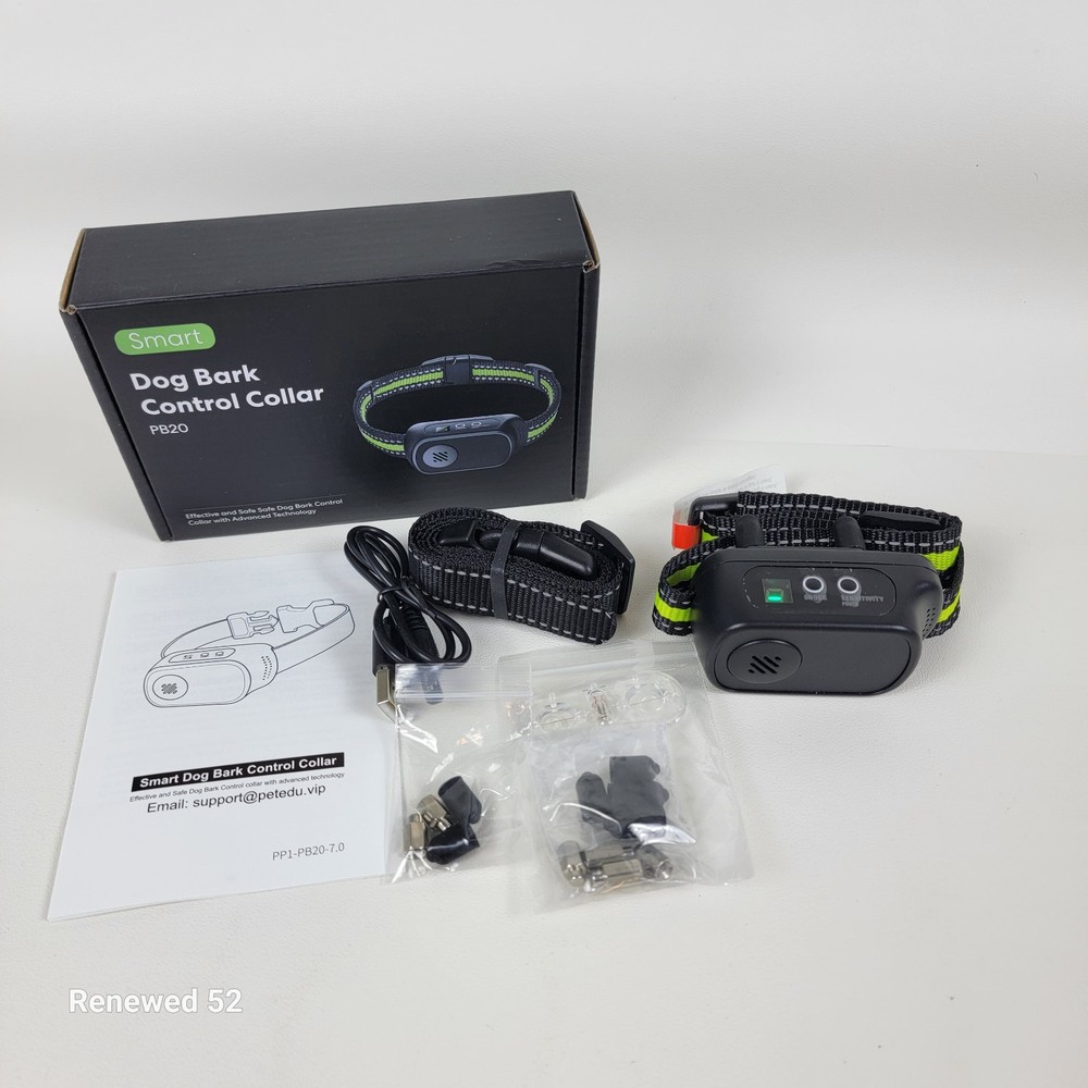 Smart Dog Bark Control Collar PB20 Adjustable Training IP67 Rechargeable 3 Modes