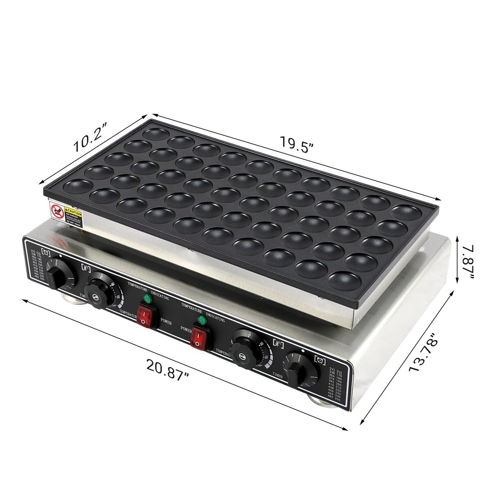 50Hole Mini Pancake Maker 1800W Pancakes Maker Machine with Temperature Control