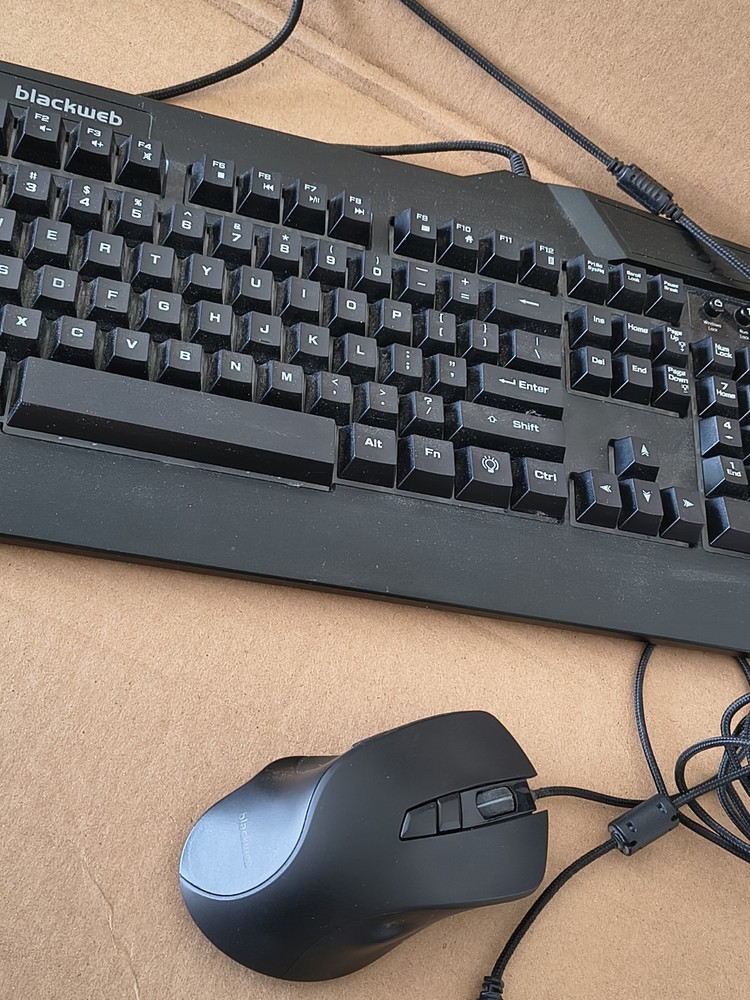 Blackweb Gaming Wired USB Backlit Keyboard & Mouse Bundle, QWERTY, Black/Green