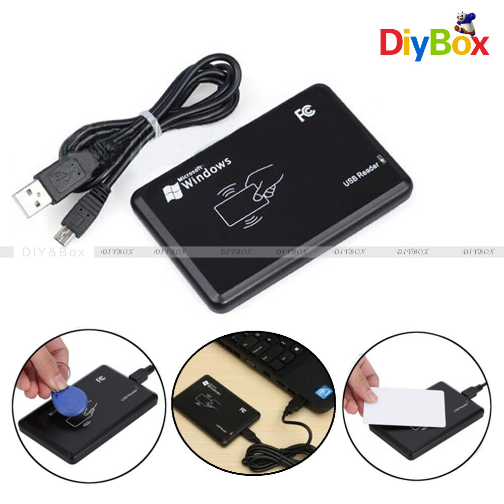 125Khz EM4100 USB RFID ID Card Reader Swipe Card Reader Plug and Play w/ Cable