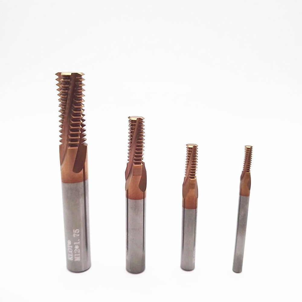 AlTiN Coated Solid Carbide Threading Milling Cutter M1.4-M24 Spiral 4-Flute 60D