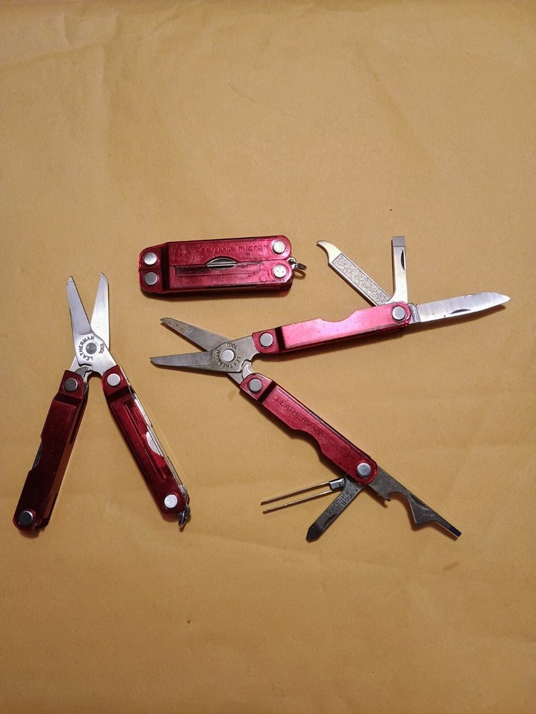 Leatherman Micra Multi-Tool - Stainless Steel Colored Plastic Shell-Red