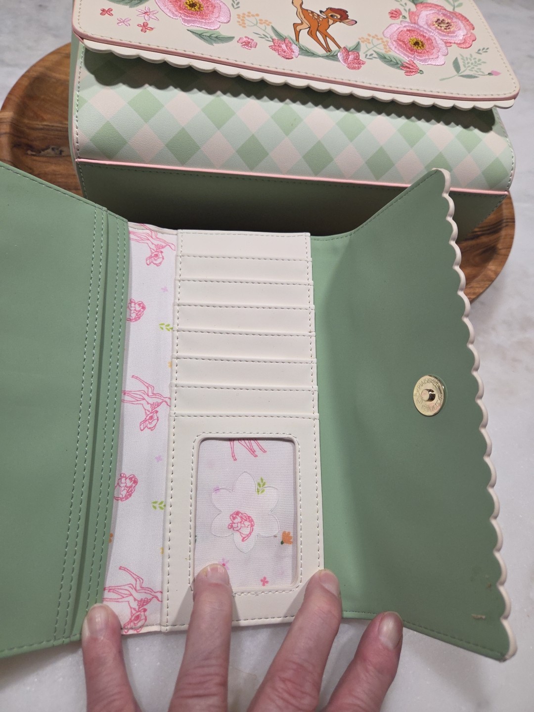 LOUNGEFLY DISNEY Crossbody Bag BAMBI THUMPER FLOWER Purse With WALLET !