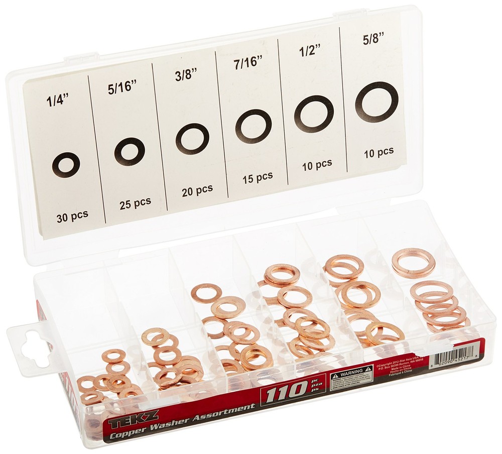 110 Piece Copper Washer Assortment