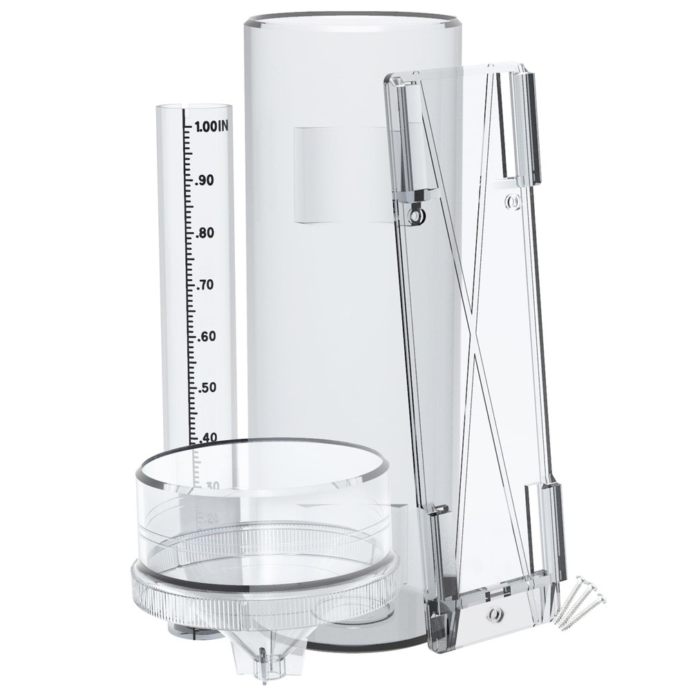 Holdly Precise Rain Gauge with Mounting Bracket, Outdoor transparent