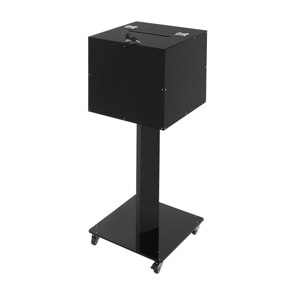 Stylish Floor-Standing Donation Box with Wheels, Lock & Key for Events
