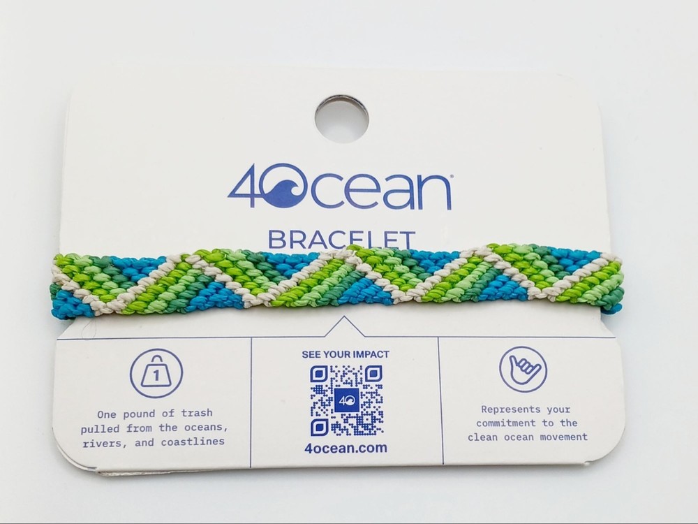 NEW 4Ocean Bali Riptide Braided Bracelet Electric Eel Green