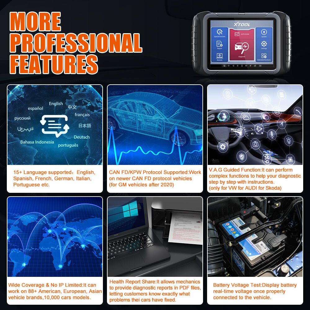 XTOOL D8 Topology Car Bidirectional Diagnostic Scanner Full System Coding Tool