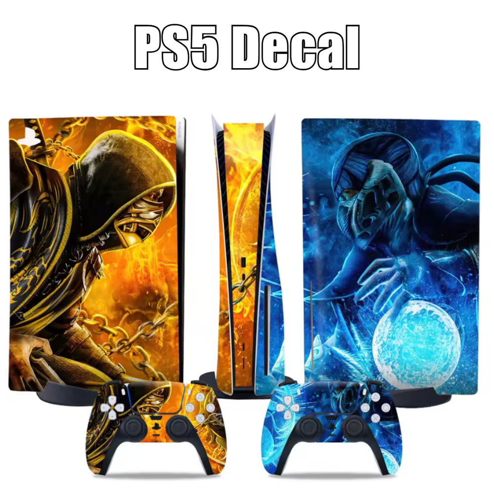 Mortal Combat PS5 Disc Console & Controller Vinyl Skin Wrap Decal Set