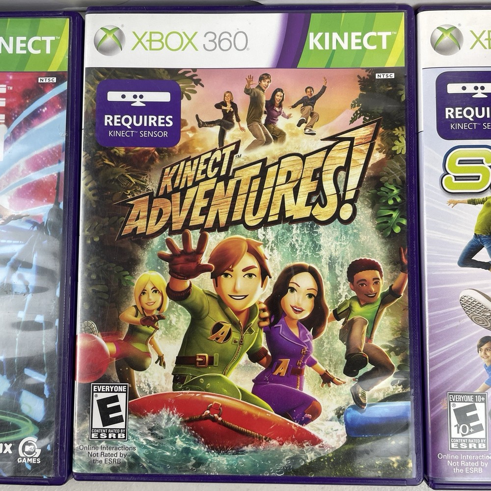 Microsoft Xbox 360 KINECT Kinect Sensor With Box Four 4 Games Cables Manual EUC