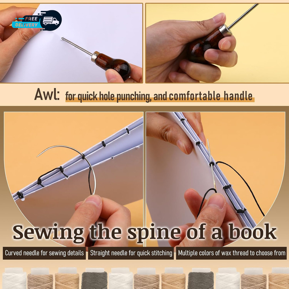 33 Pcs Book Binding Kits 4 Pcs Bone Folder Paper Creaser Paper Folding Tool Book
