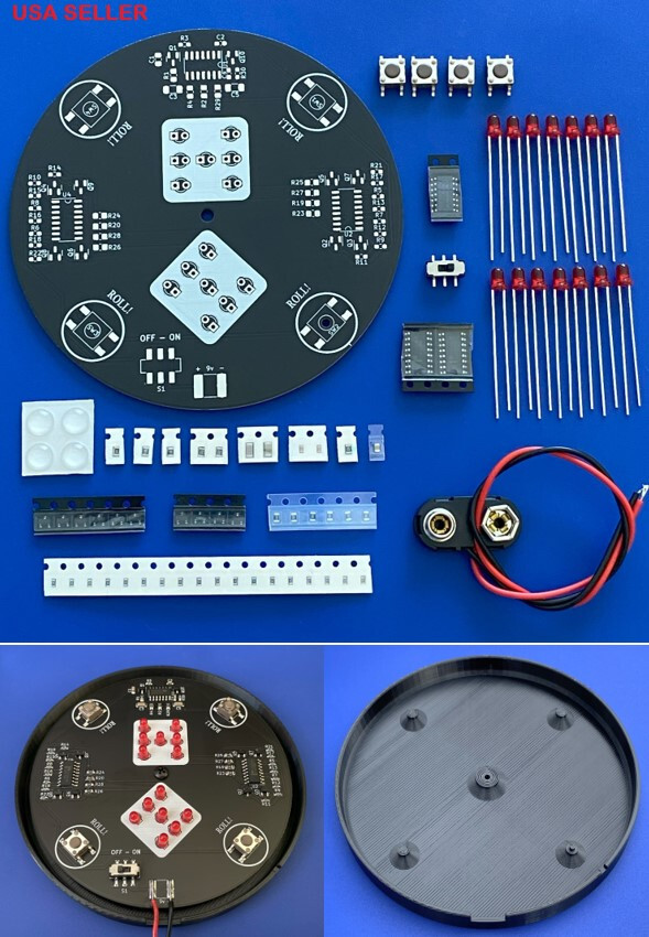 SMD Soldering Practice Circuit Board Kit with Base - Electronic Dice