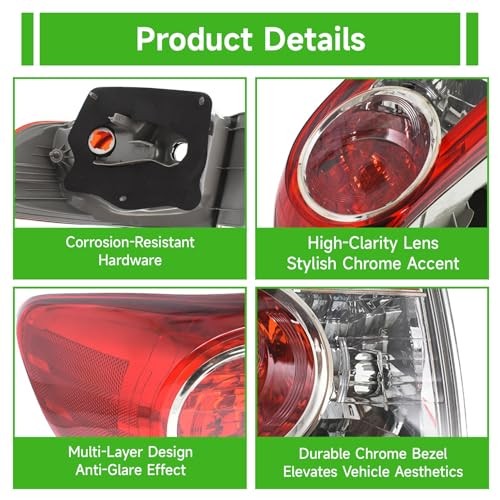 Left Tail Lights Replacement for Corolla 2011 2012 2013 Rear Light Driver