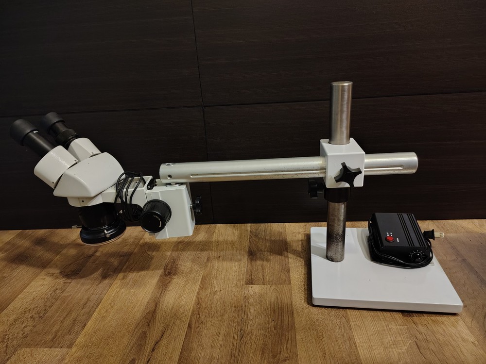 Amscope Microscope Bench X2 X4 Lens Adjustment + LED Lamp + P Supply adjustable