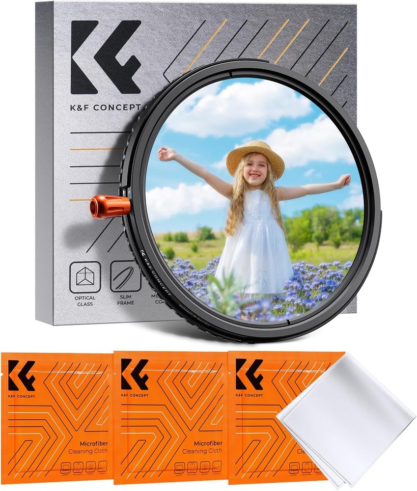 K&F CONCEPT 3 in1 Variable ND2-32 & Black Diffusion Mist Effect 1/4 & CPL Filter