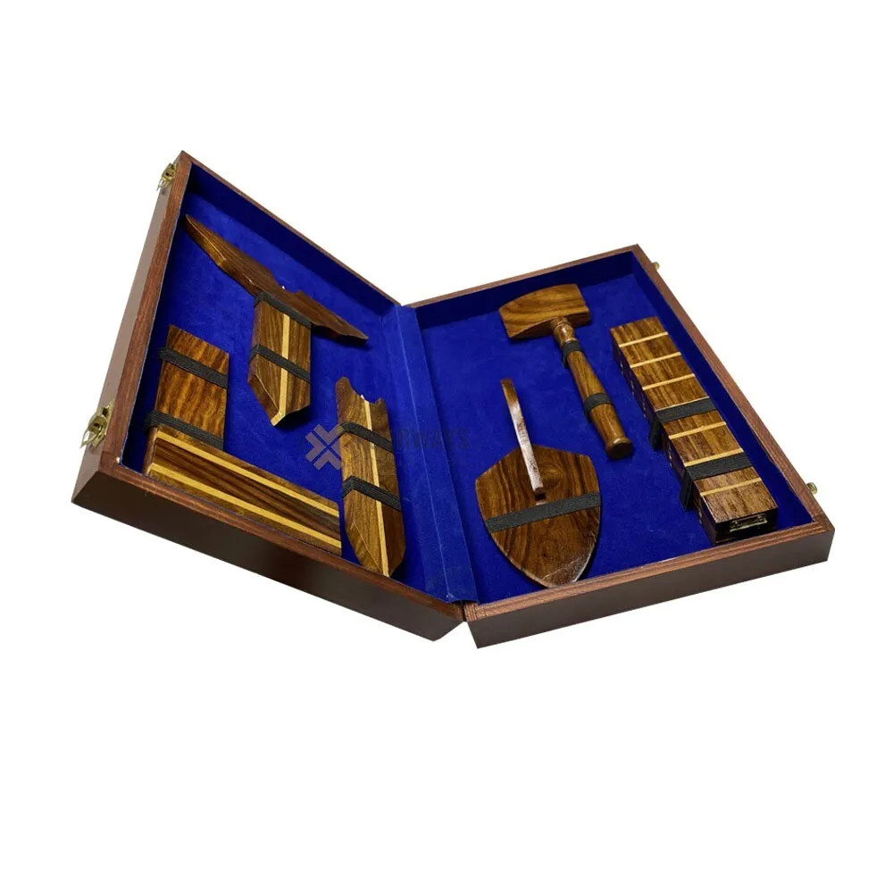Masonic working wooden tools set with box