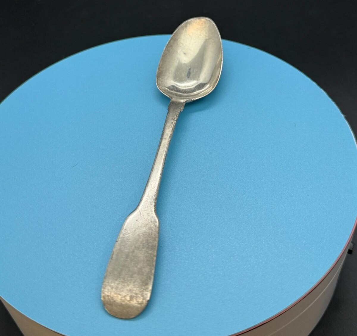 Irish Sterling Teaspoon 1825 Dublin Charles Marsh Rat Tail Fiddle 18.4g