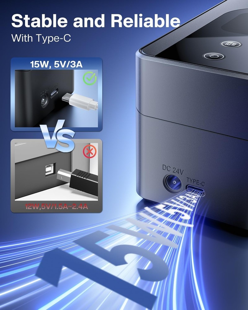 4x6 Phomemo Thermal Shipping Label Printer Upgraded with Touchable Screen USPS