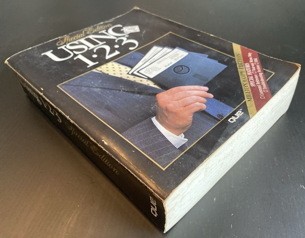 Vtg 1987 "USING 123 Special Edition" Spreadsht Manual Command Reference Card Que