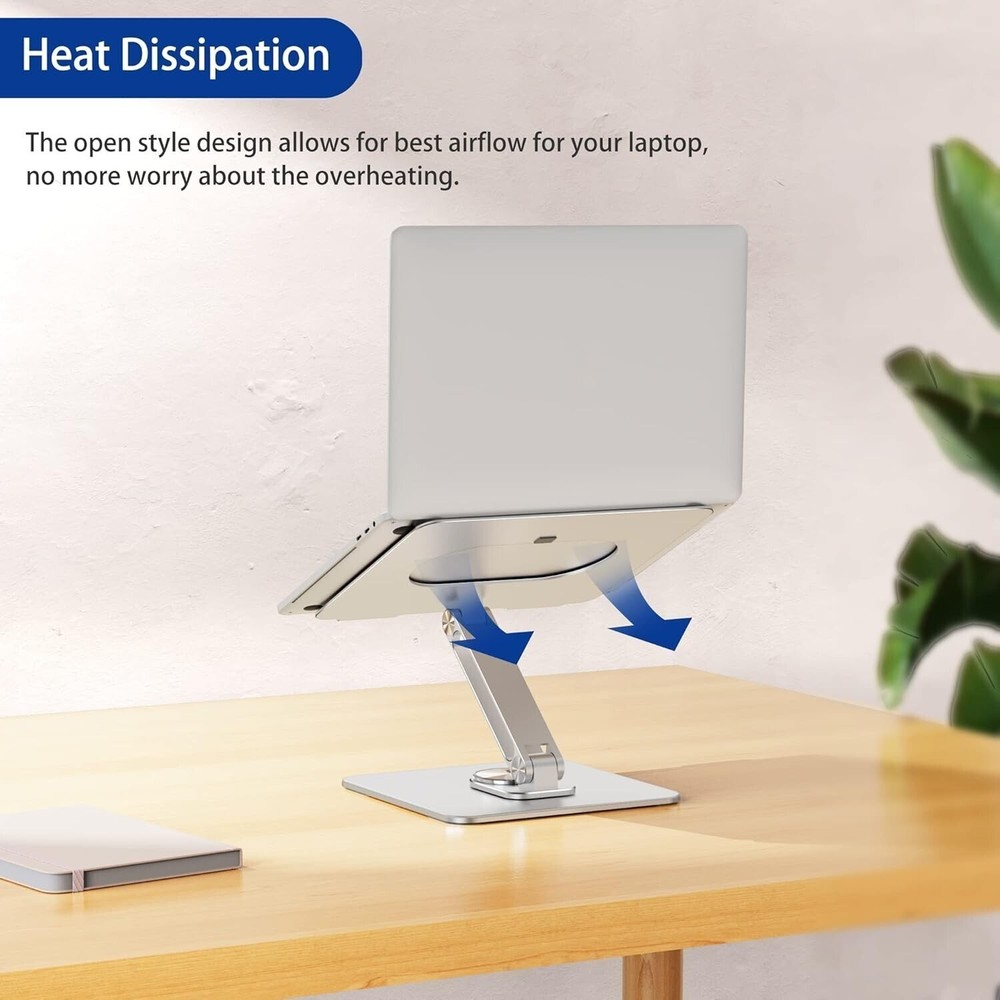 BESIGN LSX7 Laptop Stand with 360° Rotating Base, Ergonomic Adjustable Notebook
