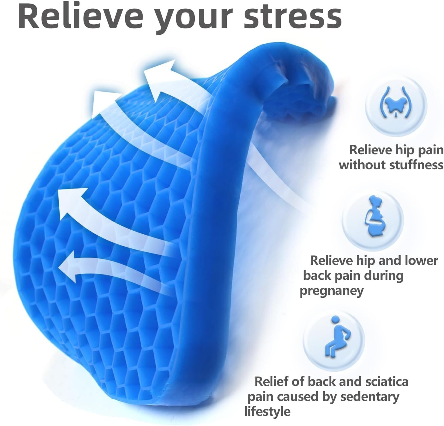 Portable Travel Seat Cushion for Airplane, Cooling Seat Cushion Sciatica Relief