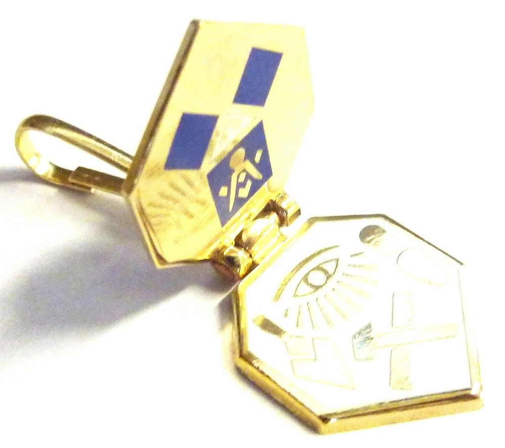 Masonic HINGE FLIP Trowel Slipper Gavel Tools Euclids Problem ZIPPER PULL CLIP