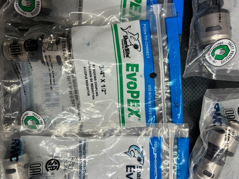 2-pack lot Sharkbite PEX Evopex Push Connecdt Reducing Coupling 3/4 x 1/2" K058A