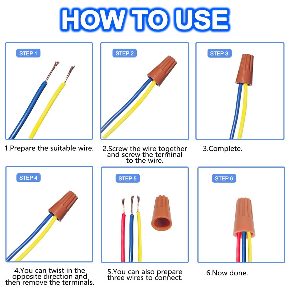 150PCS Electrical Wire Caps Wire Connectors Nuts Kit, Insulating Insert Twist...