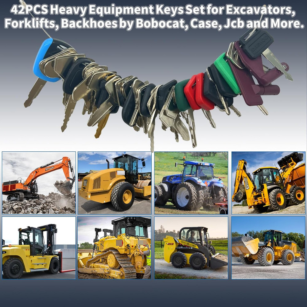 42 Heavy Equipment Keys Master Set, Construction Machine Operator Ignition Key S