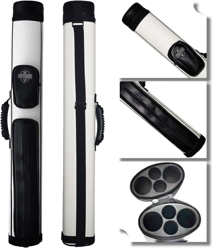 Durable 2x2 Hard Pool Cue Case with Adjustable Strap - Perfect for Billiards