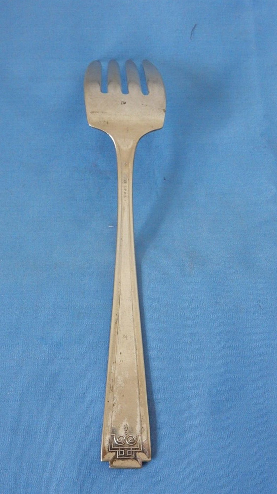 National Silver Silverplate Doric 8" Cold Meat Serving Fork