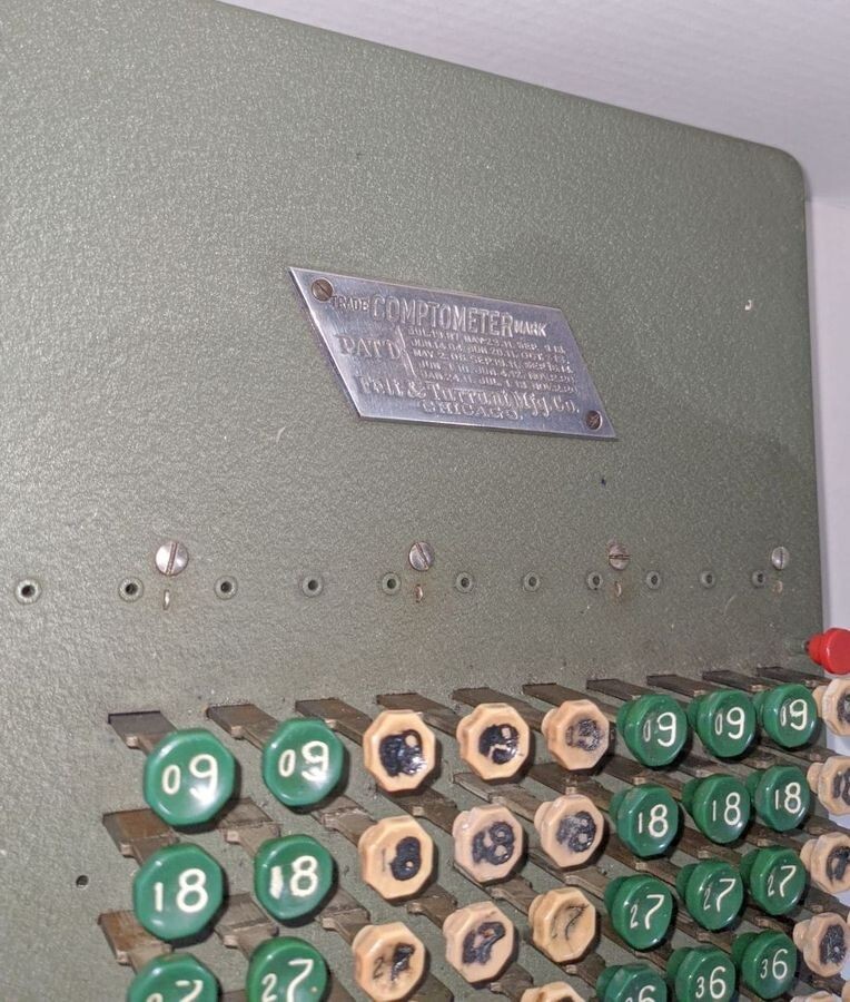 ANTIQUE / VINTAGE COMPTOMETER ADDING MACHINE - FELT & TARRANT MFG. - CHICAGO